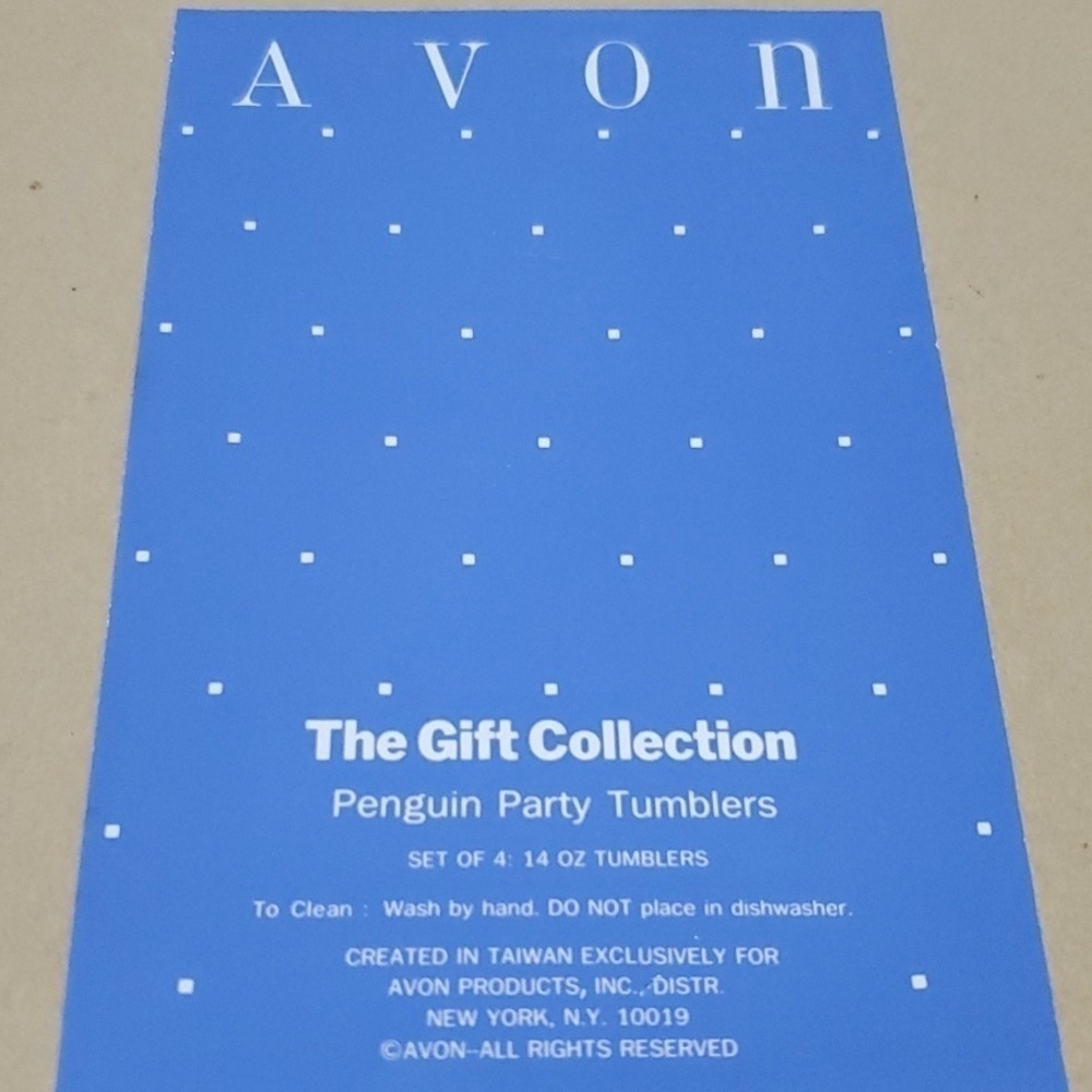 AVON Vintage Penguin Party Tumblers Set of 4 - 14 Oz NIB - Picture 4 of 5